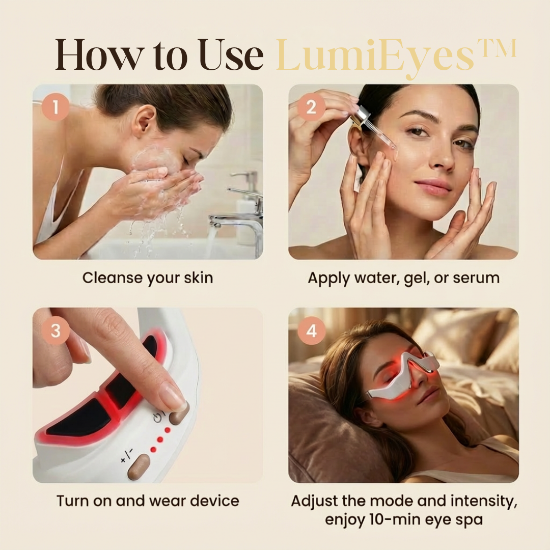 LumiEyes™ 2-in-1 Red Light Therapy + EMS To Erase Eye Bags